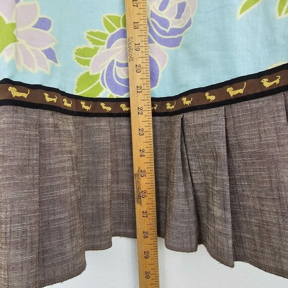 Matilda Jane Womens Sz M Linen Blend Patchwork Floral Print Pleated Hem Skirt - Picture 9 of 13